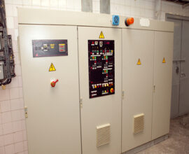 oil 4 Electrical switchboard in one of the buildings.control panels for high-voltage equipment,